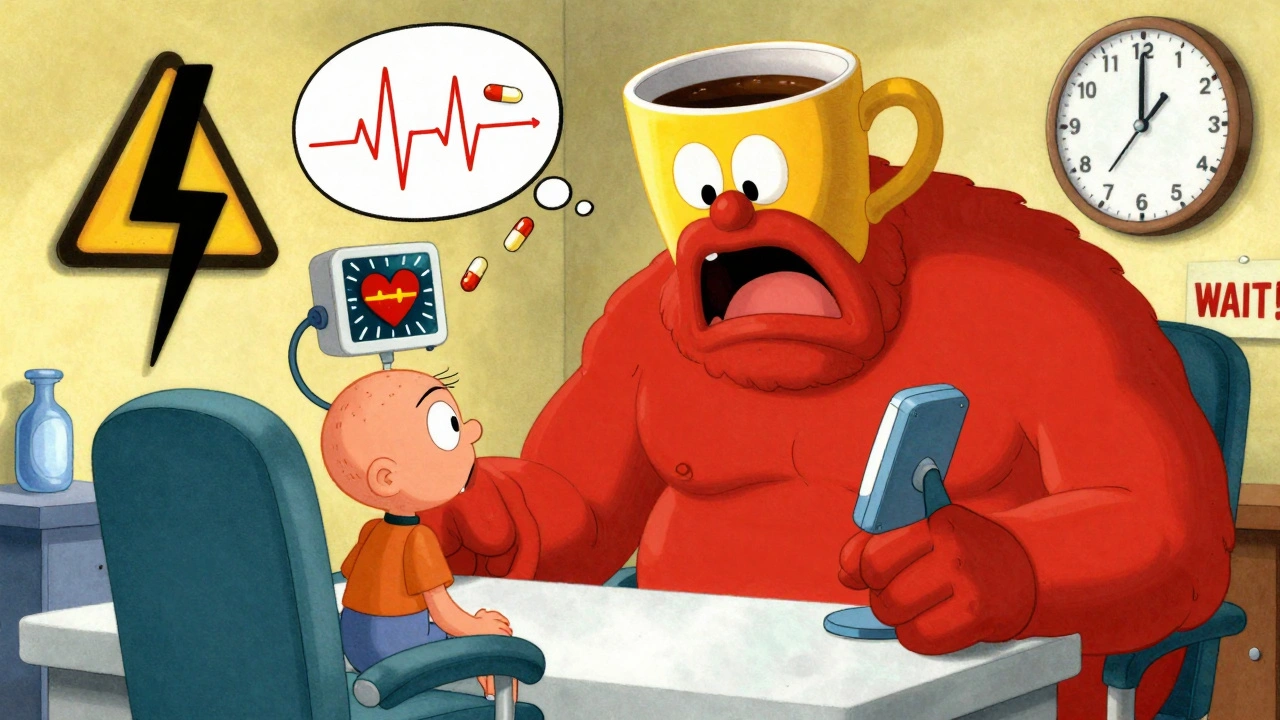 Patient with heart monitor terrified as giant coffee cup casts seizure shadow