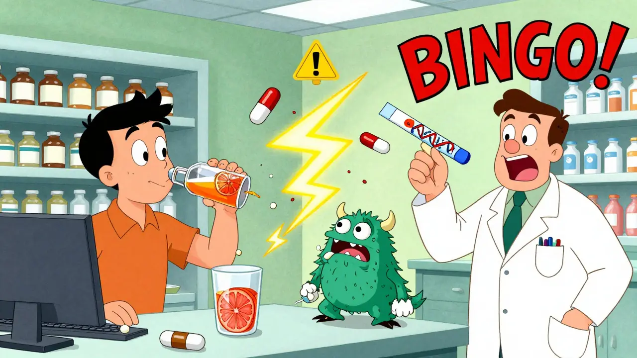 Grapefruit juice monster and St. John’s wort lightning affecting medications