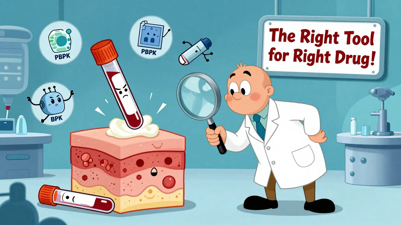 Scientist examining cream absorption in skin as outdated blood tests are discarded.